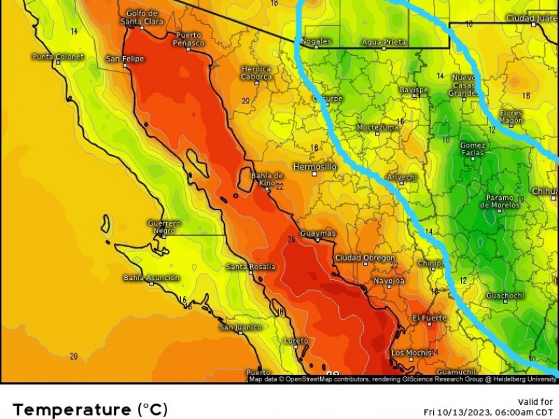 Pronostican descenso de temperaturas en Sonora