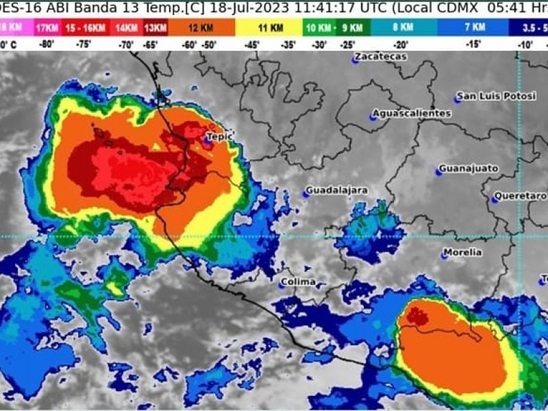 Pronostican hoy lluvias puntuales fuertes en Colima