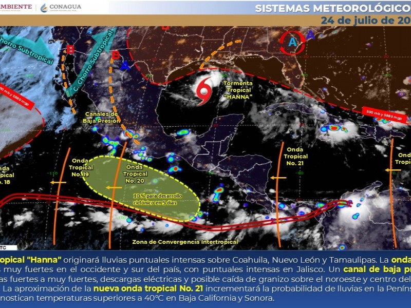 Pronostican lluvias dispersas y  rachas de viento en algunas regiones