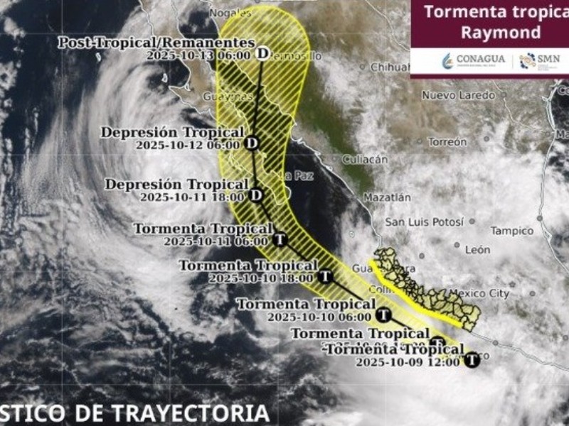 Pronostican lluvias fuertes en Colima por tormenta tropical “Raymond”