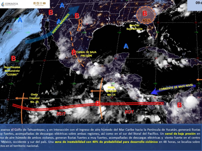 Pronostican lluvias intensas en Sinaloa