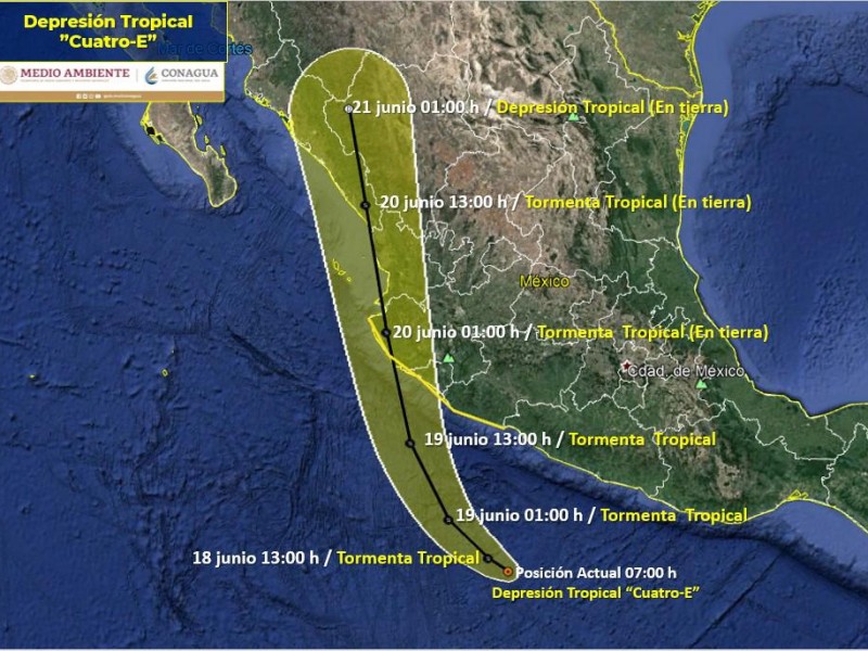 Pronostican lluvias muy fuertes en Colima por Depresión Tropical 