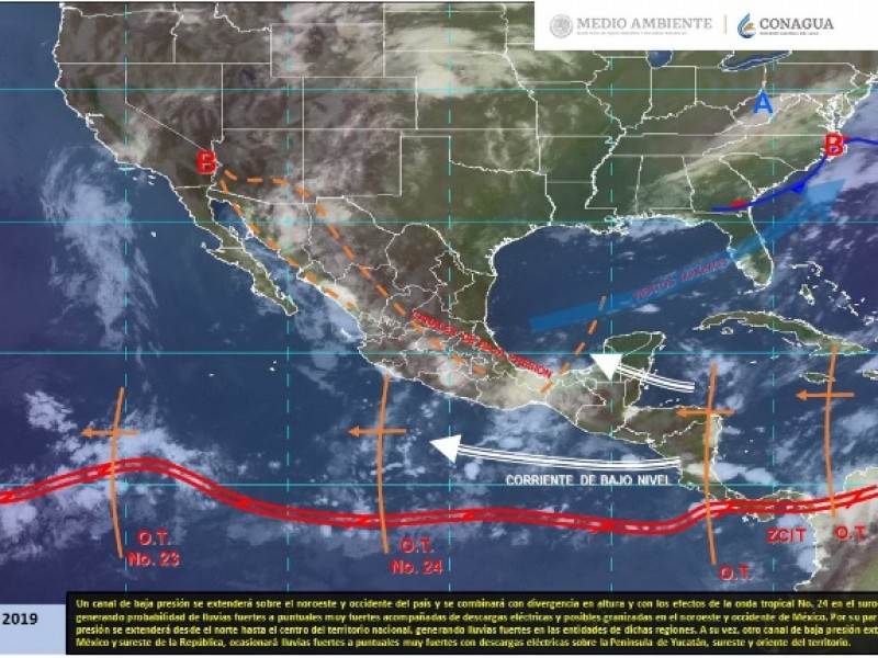 Pronostican lluvias muy fuertes para Sinaloa