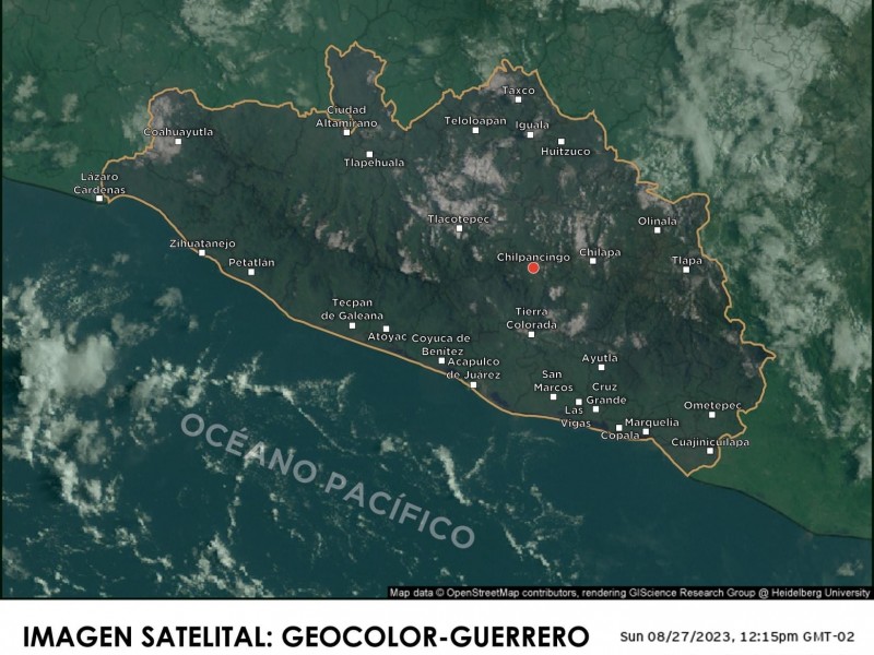 Pronostican lluvias para Guerrero, por la tarde