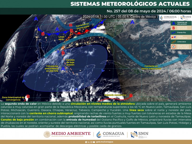 Pronostican temperaturas superiores a 45 grados para 11 estados