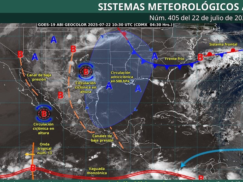 Pronóstico de cielo medio nublado en Toluca