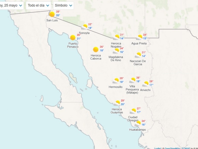 Pronóstico del tiempo de hoy Jueves