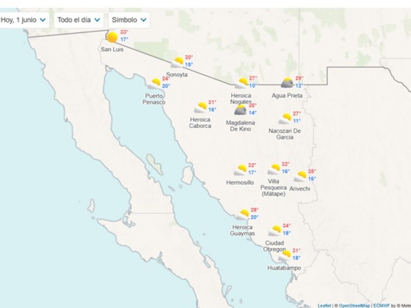 Pronóstico del tiempo de hoy Jueves