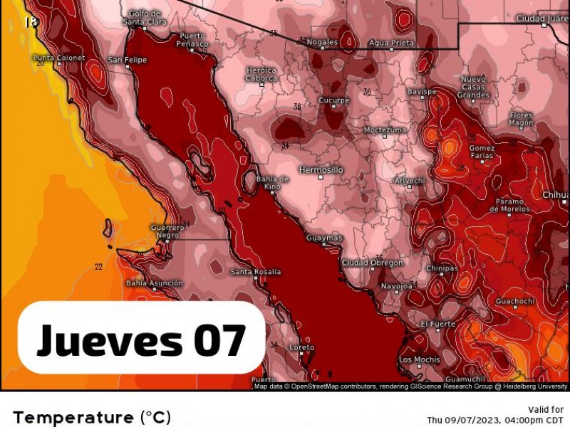 Pronóstico del tiempo de hoy Jueves