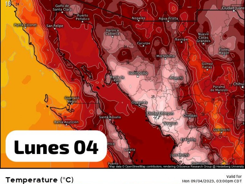 Pronóstico del Tiempo de hoy Lunes