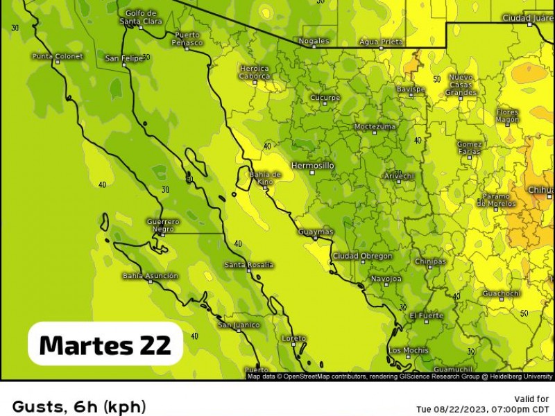 Pronóstico del Tiempo de hoy Martes