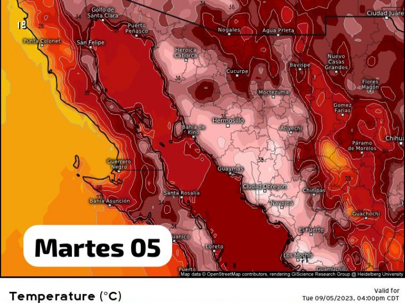 Pronóstico del tiempo de hoy Martes