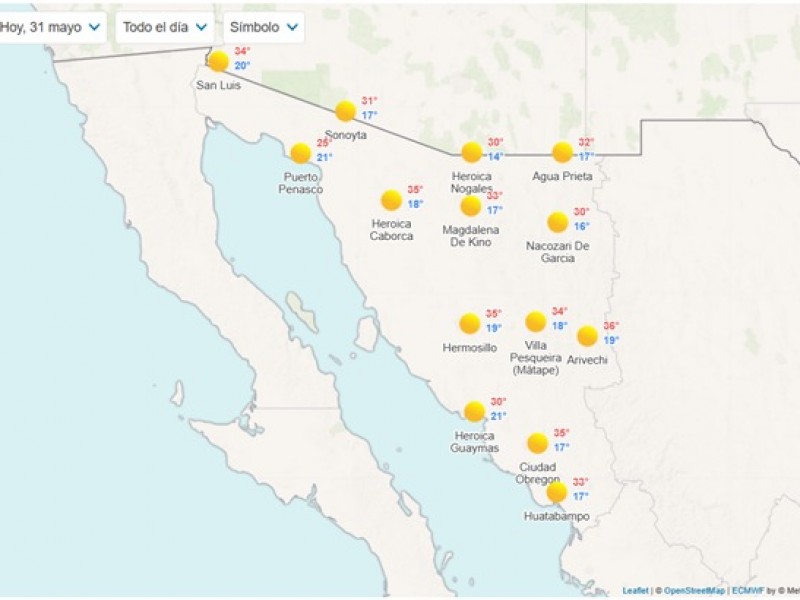 Pronóstico del tiempo de hoy Miércoles