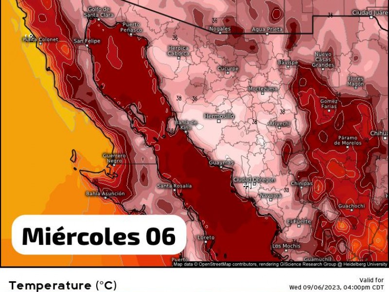 Pronóstico del tiempo de hoy Miércoles