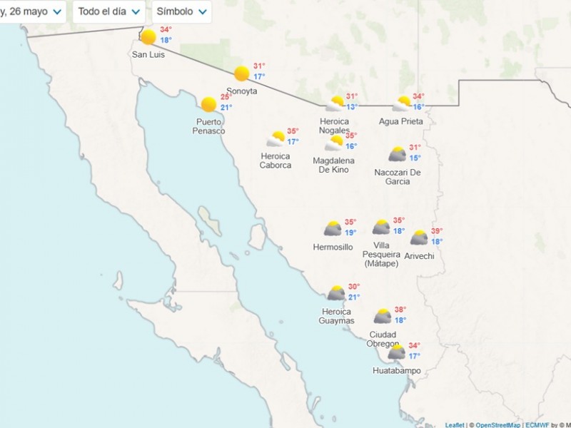 Pronóstico del tiempo  de hoy Viernes