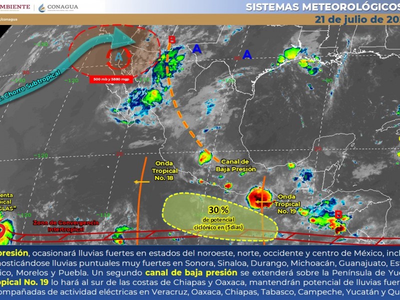 Protección Civil alerta por pronóstico de lluvias y tormentas