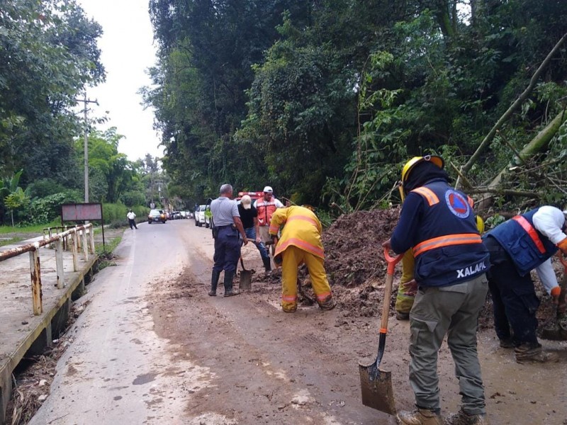 Protección Civil Estatal atendió deslaves en carretera a Briones