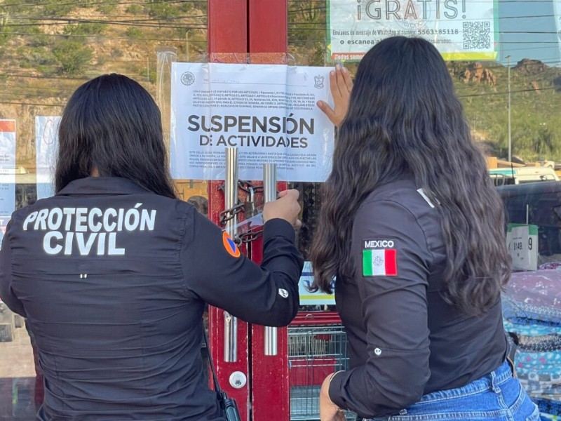 Protección Civil intensifica inspecciones a comercios en Guaymas