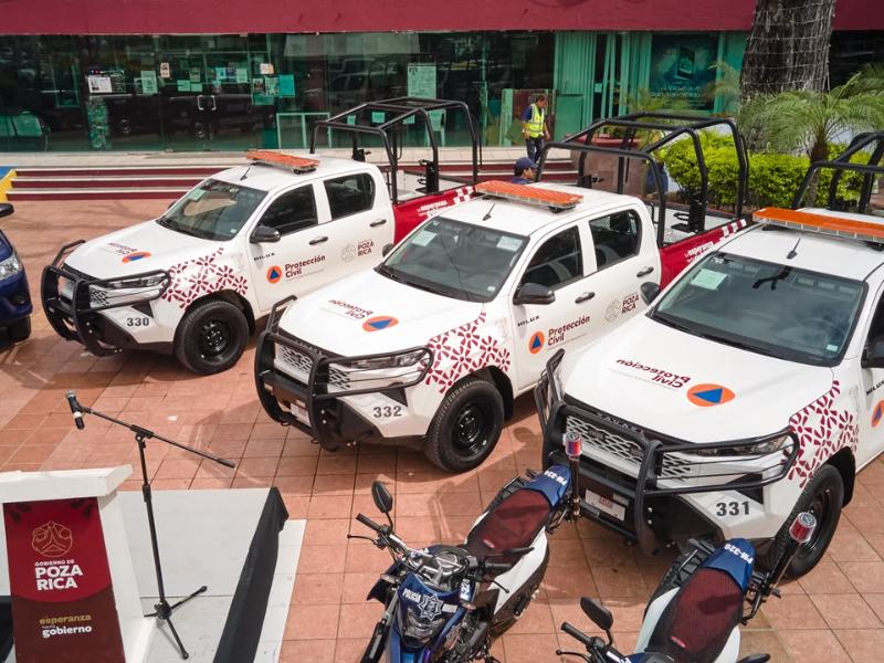 Protección Civil y Policía Municipal de Poza Rica incorporan nuevas unidades