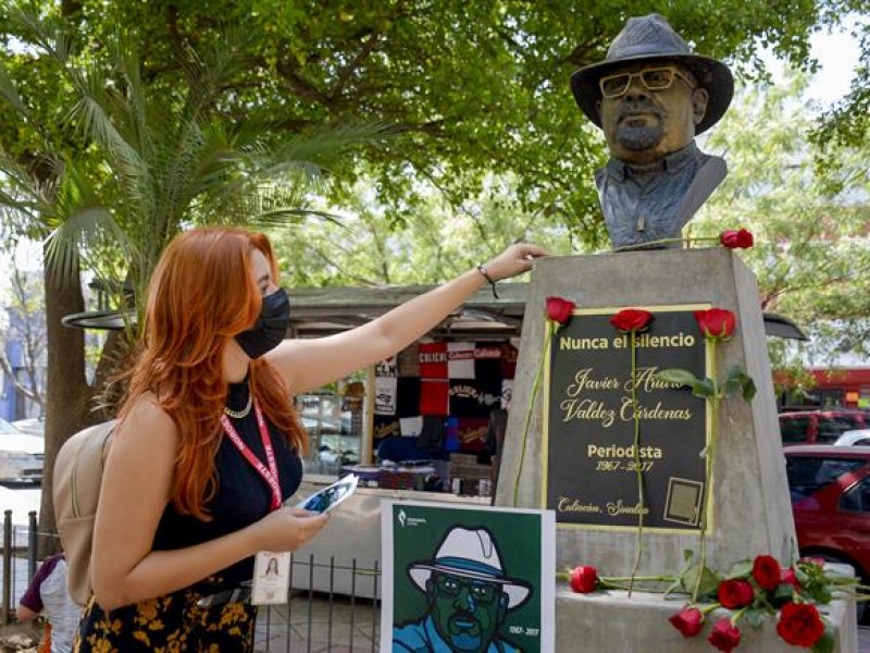 Protesta a 5 años del asesinato de Javier Valdez