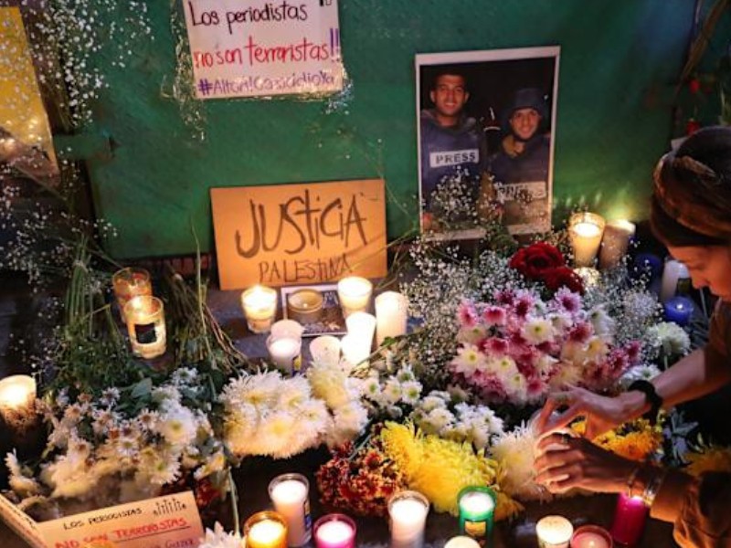 Protesta en CDMX por asesinato de periodistas en Gaza