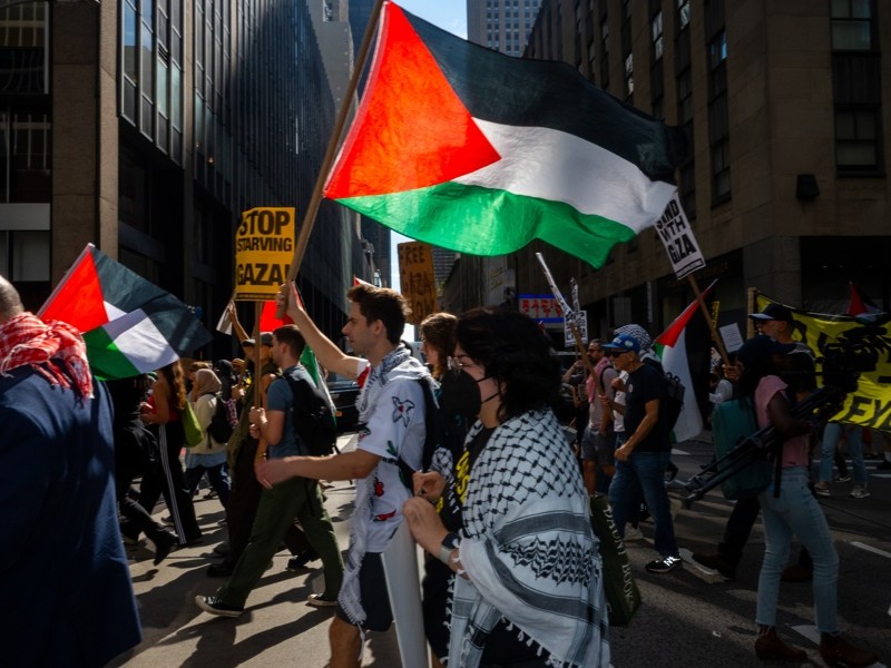 Protesta masiva en Nueva York exige sanciones a Israel y Netanyahu