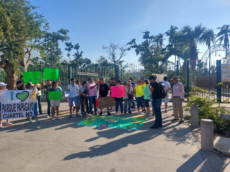 Protestan contra construcción del cuartel GN en Parque Papagayo