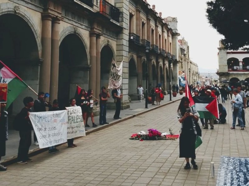 Protestan en Oaxaca y exigen romper relaciones con Israel por Palestina
