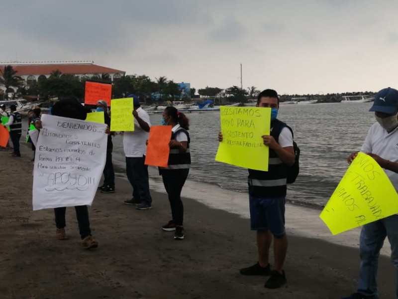 Protestan palaperos de Villa del Mar, exigen apoyo durante contingencia