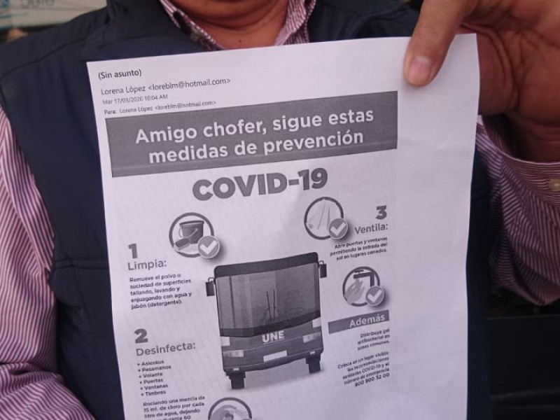 Protocolos de seguridad por coronavirus en trasporte urbano.