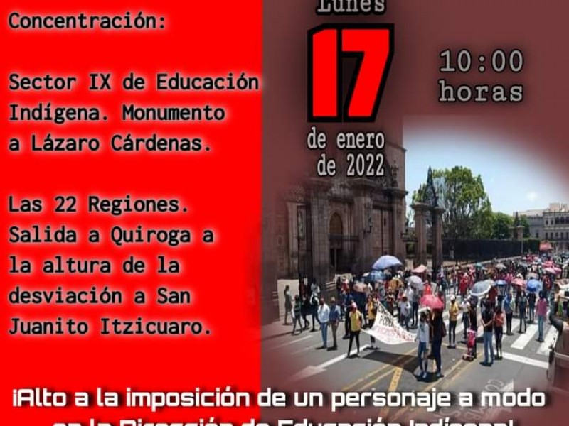 Próxima semana, marcha de CNTE Poder de Base en Morelia