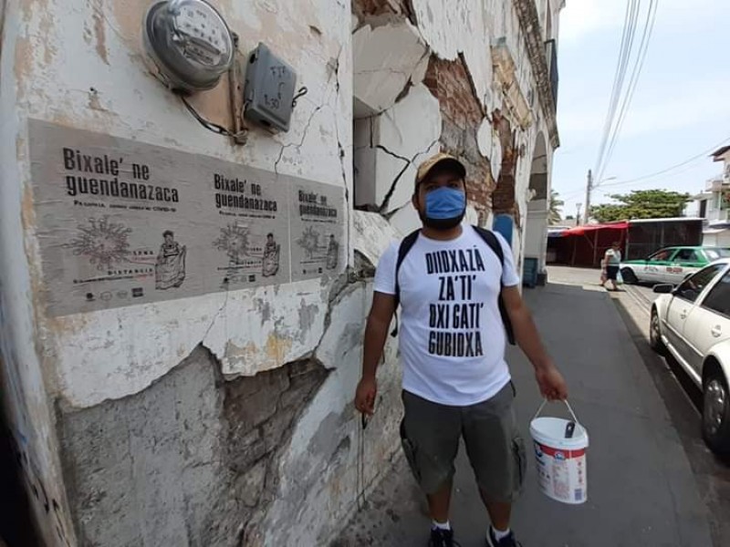 Publican carteles sobre cuidados por Covid-19 en lengua zapoteca