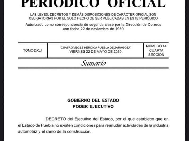 Publican decreto que establece sin condiciones a la industria automotriz