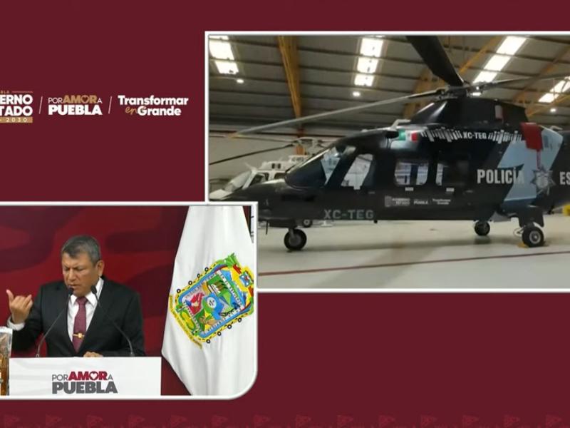 Puebla incorpora nuevo helicóptero para reforzar operativos de seguridad estatal