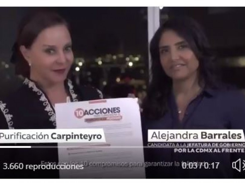 Purificación Carpinteyro llama a votar por Alejandra Barrales