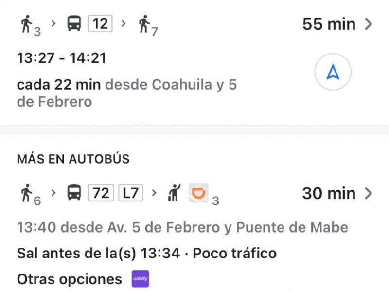 Qrobus y Google muestran rutas y tiempos