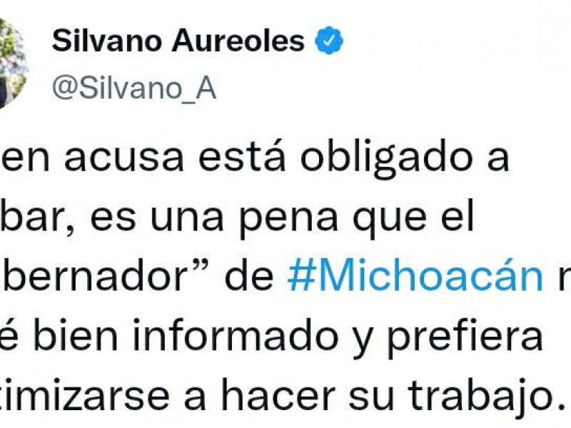 Que Bedolla compruebe dichos sobre corrupción: Silvano Aureoles