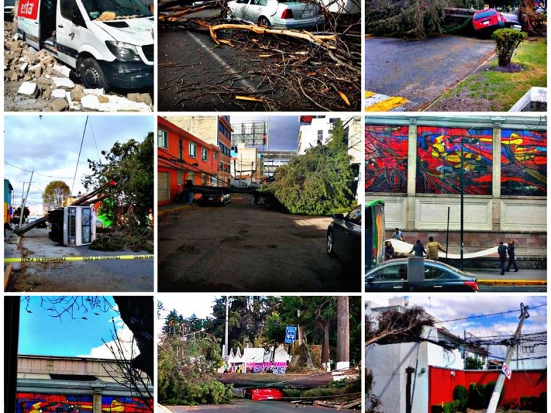 Ráfagas de viento causan daños en el Edomex