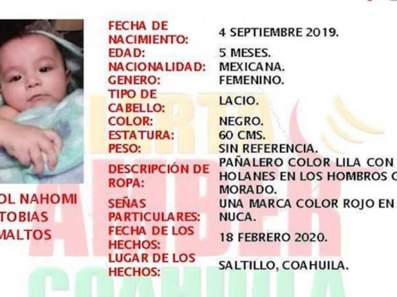 Raptan a bebé de 5 meses en Saltillo