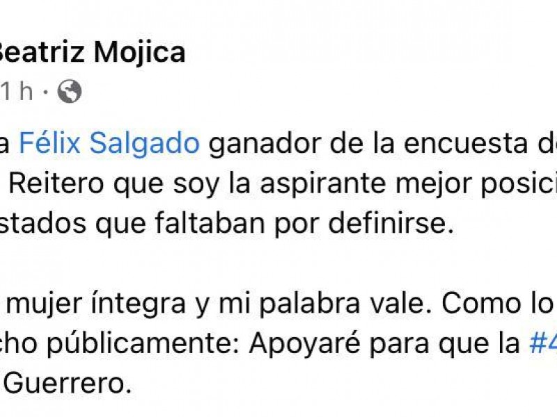 Reaccionan aspirantes de Morena tras designación de Félix Salgado
