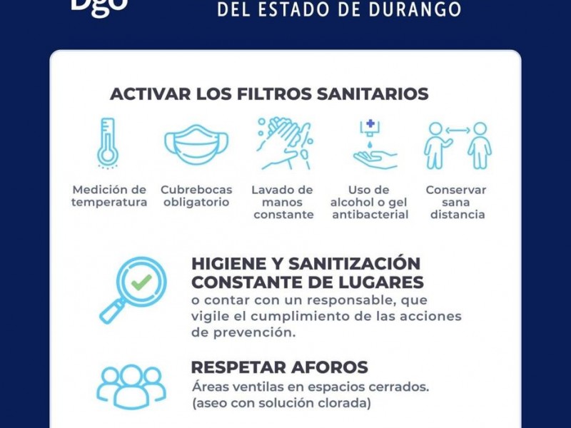 Reactivan medidas sanitarias en Durango