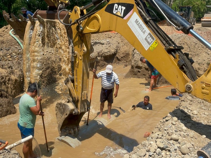 Reactivan tandeo de agua tras reparación de fuga