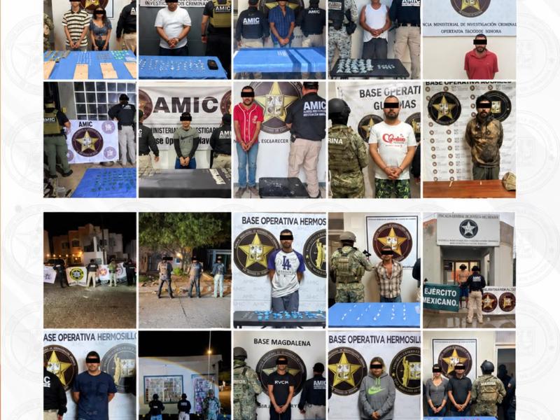 Realiza la AMIC 31 cateos en Sonora, hay 18 detenidos
