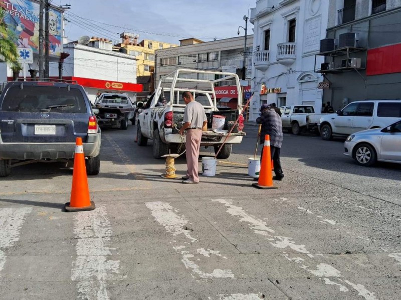 Realizan balizamientos en zona Centro de Tuxpan