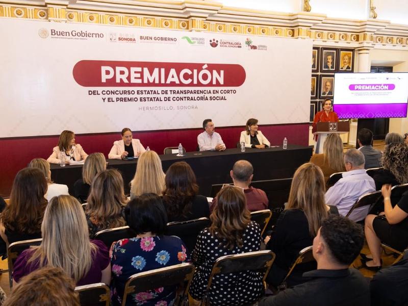 Realizan entrega de premio de Contraloría Social Sonora 2026