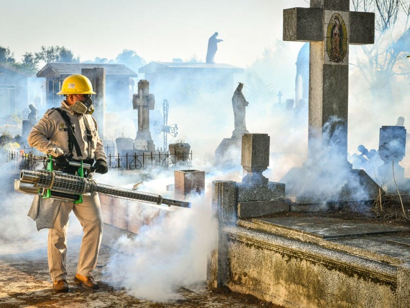 Realizan fumigación y limpieza de panteones en Xalapa
