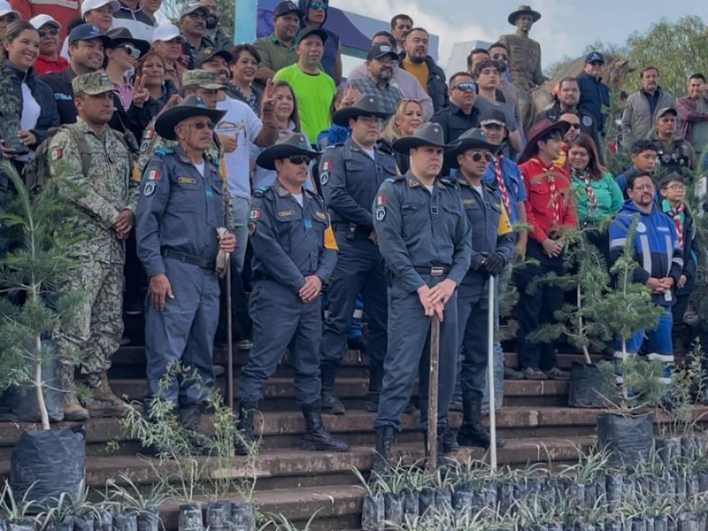 Realizan jornada de reforestación en el Cerro de La Bufa
