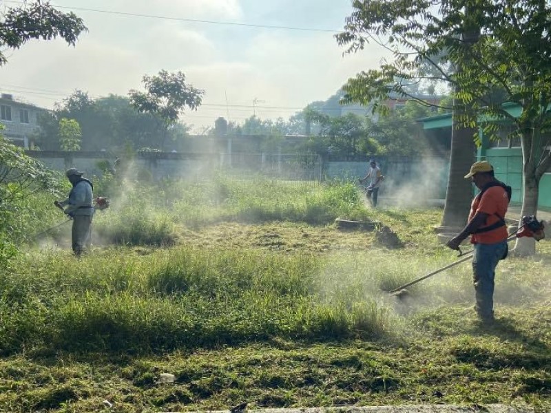 Realizan limpieza en escuelas de Álamo