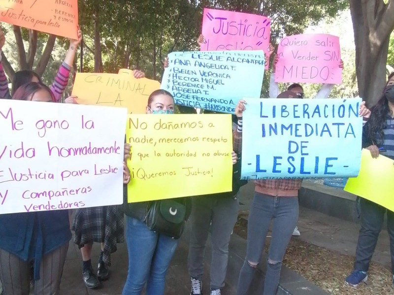 Realizan manifestación para exigir la liberación de Leslei Alcántara