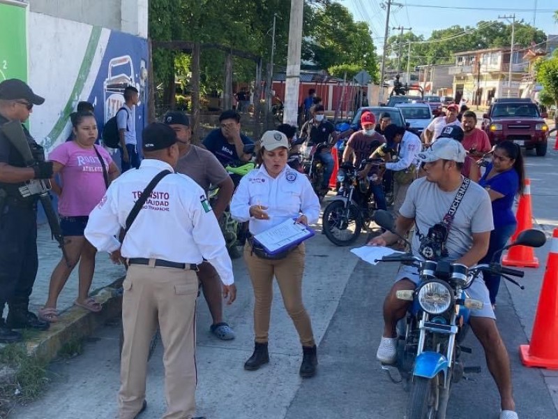 Realizan operativo “Moto Segura” en Álamo